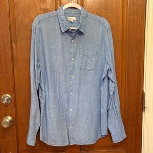 GAP Blue Casual Button-Down Shirt Size L